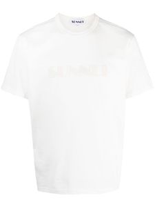 Sunnei t-shirt en coton biologique à logo brodé - Blanc