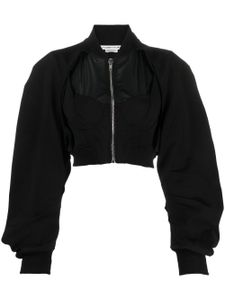 ALESSANDRO VIGILANTE veste bomber crop à découpes - Noir