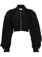 ALESSANDRO VIGILANTE veste bomber crop à découpes - Noir - thumbnail