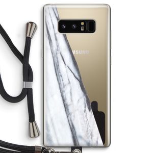 Gestreepte marmer: Samsung Galaxy Note 8 Transparant Hoesje met koord