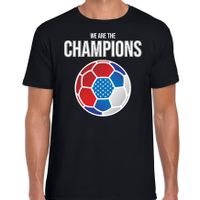 USA EK/ WK supporter t-shirt we are the champions met USA voetbal zwart heren - thumbnail