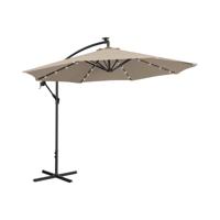 Parasol met LED - Crème - rond - Ø 300 cm - kantelbaar