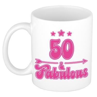 Verjaardag cadeau mok 50 jaar - geweldig - roze - 300 ml - Keramiek - Sarah Verjaardag cadeau mok 50 jaar - geweldig - roze - 300 ml - Keramiek - Sarah