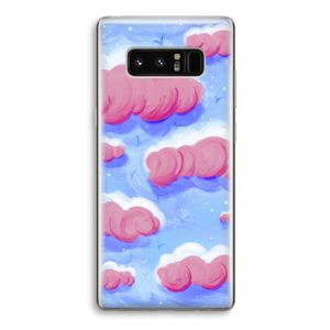 Roze wolken met vogels: Samsung Galaxy Note 8 Transparant Hoesje