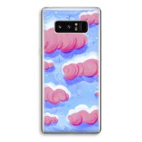 Roze wolken met vogels: Samsung Galaxy Note 8 Transparant Hoesje