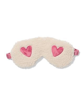 HEMA Slaapmasker Fleece Hartjes Crème