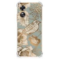 Case voor OPPO A17 Vintage Bird Flowers Case voor OPPO A17 Vintage Bird Flowers
