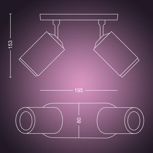 Philips Hue White and Color ambiance Fugato 2-lichts spotbalk