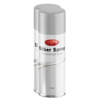 2x stuks decoratie spray zilver/zilverspray 111 ml - thumbnail