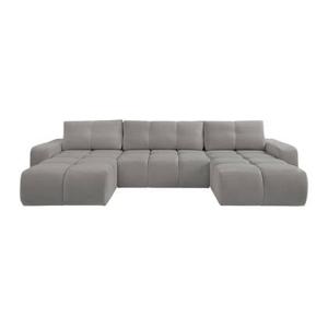 by fonQ Charme U-bank met Slaapfunctie - Chenille - Grijs