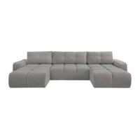 by fonQ Charme U-bank met Slaapfunctie - Chenille - Grijs