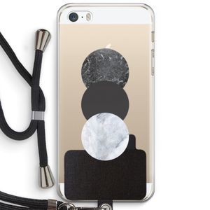 Marmeren cirkels: iPhone 5 / 5S / SE Transparant Hoesje met koord