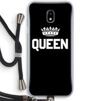 Queen zwart: Samsung Galaxy J3 (2017) Transparant Hoesje met koord
