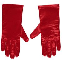Rode gala handschoenen kort van satijn 20 cm - thumbnail
