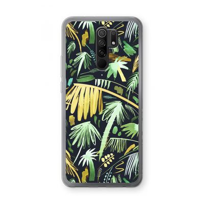 Tropical Palms Dark: Xiaomi Redmi 9 Transparant Hoesje