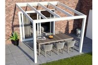 Greenline veranda 500x350 cm - 2 staanders - polycarbonaat dak