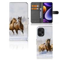 Xiaomi Poco F5 | Telefoonhoesje | Met pasjeshouder | Paarden