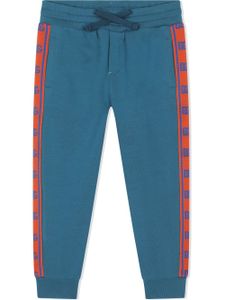 Dolce & Gabbana Kids pantalon de jogging à bande logo - Bleu