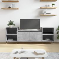Tv-meubel 160x35x55 cm bewerkt hout betongrijs - thumbnail