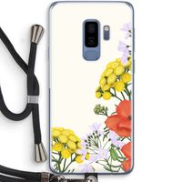 Wilde bloemen: Samsung Galaxy S9 Plus Transparant Hoesje met koord