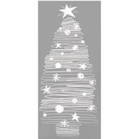 Kerst raamstickers Witte kerstboom - vel van 23 x 49 cm - raamdecoratie