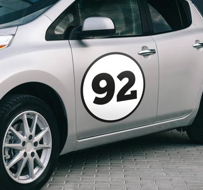 Rallynummer autosticker