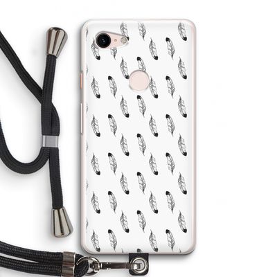 Pluimen: Pixel 3 Transparant Hoesje met koord