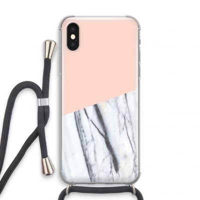 A touch of peach: iPhone XS Transparant Hoesje met koord