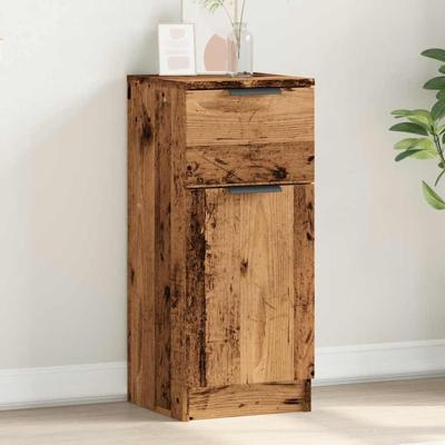 Dressoir 30x30x70 cm bewerkt hout oud houtkleurig