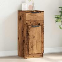 Dressoir 30x30x70 cm bewerkt hout oud houtkleurig