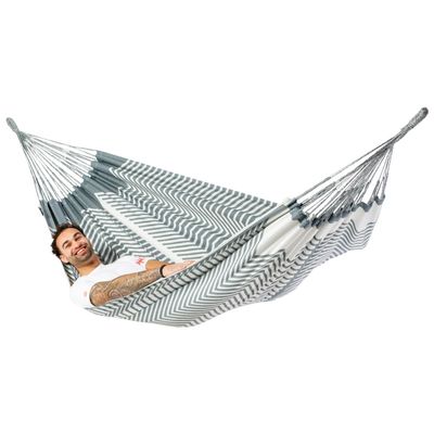 Tweepersoons hangmat - 350x160cm - Wit - 160kg draagkracht- 100% katoen - binnen & buiten