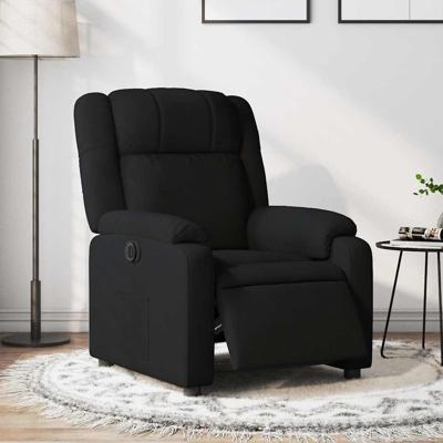 Fauteuil verstelbaar elektrisch stof zwart
