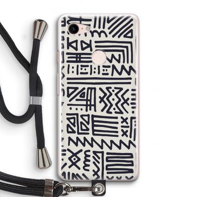 Marrakech print: Pixel 3 Transparant Hoesje met koord