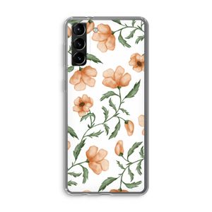 Peachy flowers: Samsung Galaxy S21 Plus Transparant Hoesje