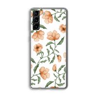Peachy flowers: Samsung Galaxy S21 Plus Transparant Hoesje