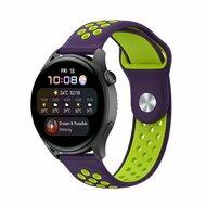 Sport Edition siliconen band - Paars + groen - Huawei Watch GT 5 (Pro) / GT 4 / GT 3 / GT 2 - 46mm