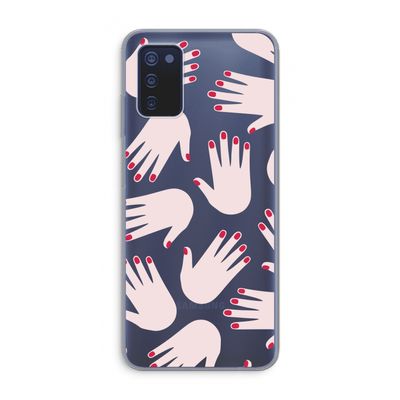 Hands pink: Samsung Galaxy A03s Transparant Hoesje