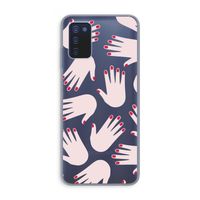 Hands pink: Samsung Galaxy A03s Transparant Hoesje