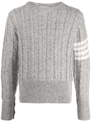 Thom Browne pull en maille à détails rayés - Gris