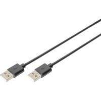 Digitus USB-kabel USB 2.0 USB-A stekker, USB-A stekker 1.00 m Zwart AK-300100-010-S