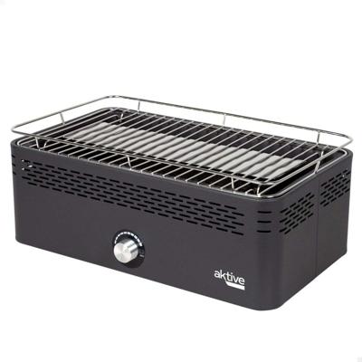 Draagbare en rookvrije houtskoolbarbecue Aktive Roestvrij staal Ijzer 45 x 19 x 28 cm
