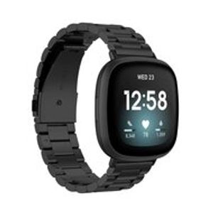 Fitbit Versa 3/4 & Sense 1/2 metalen schakelbandje - Zwart