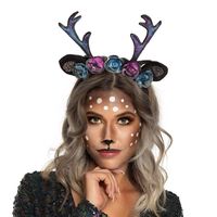 Carnaval verkleed Tiara/diadeem - hert/rendier gewei - dames/meisjes - Fantasy/elfjes thema - thumbnail