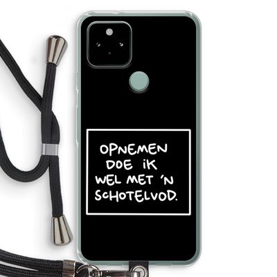 Schotelvod: Pixel 5 Transparant Hoesje met koord