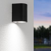 Alvin dimbare LED wandlamp - 6000K daglicht wit - GU10 - 5 Watt - Wandspot - IP65 voor binnen en buiten - Zwart voor binnen en buiten
