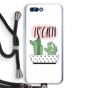 I love cacti: Honor 10 Transparant Hoesje met koord