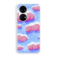 Roze wolken met vogels: Huawei P50 Transparant Hoesje