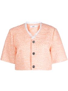 b+ab chemise en tweed à manches courtes - Orange