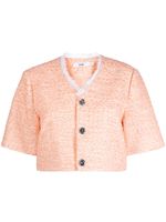 b+ab chemise en tweed à manches courtes - Orange