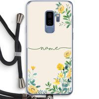 Gele bloemen: Samsung Galaxy S9 Plus Transparant Hoesje met koord Gele bloemen: Samsung Galaxy S9 Plus Transparant Hoesje met koord